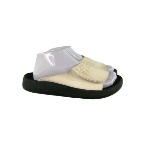 Birkenstock Betula Womens Slide US 7 White Black Sandals Hook Loop Shoes - Picture 1 of 15